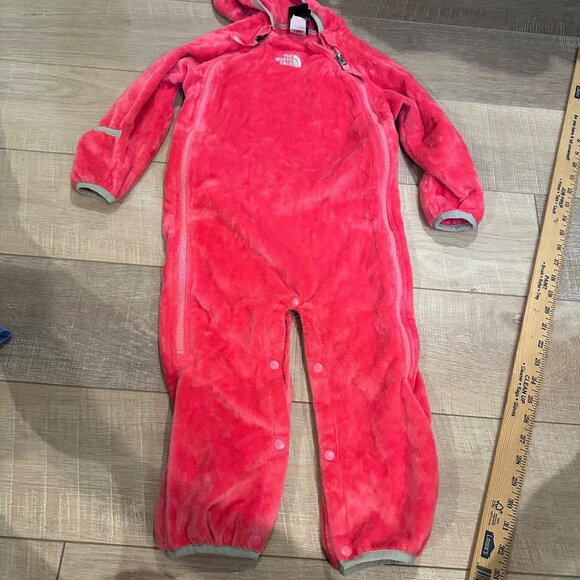 THE NORTH FACE INFANT 18-24 MONTH PINK FLEECE ZIP UP BODY SUIT - Picture 2 of 8
